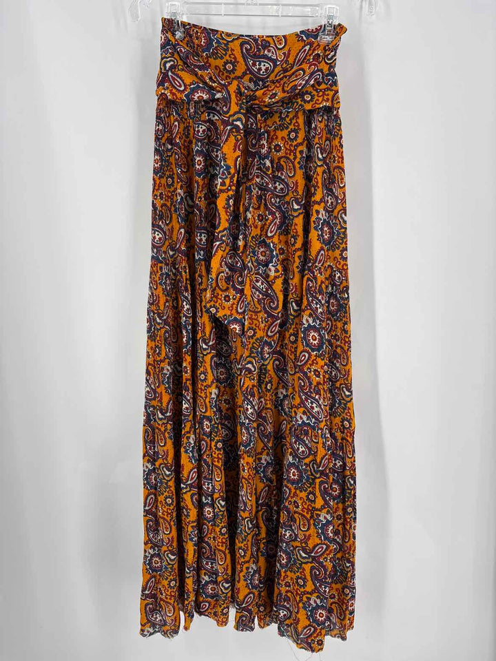 Size S FREE PEOPLE ORANGE PRINT Pants