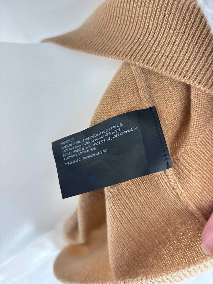 Size Petite THEORY Tan Cashmere Shirt