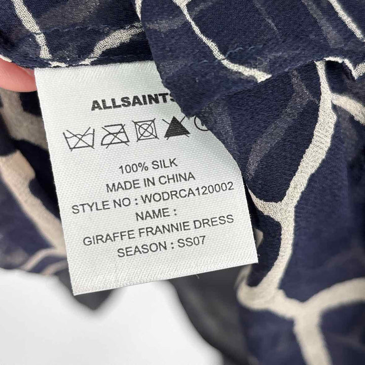 Size 4 ALL SAINTS Navy Print Dress