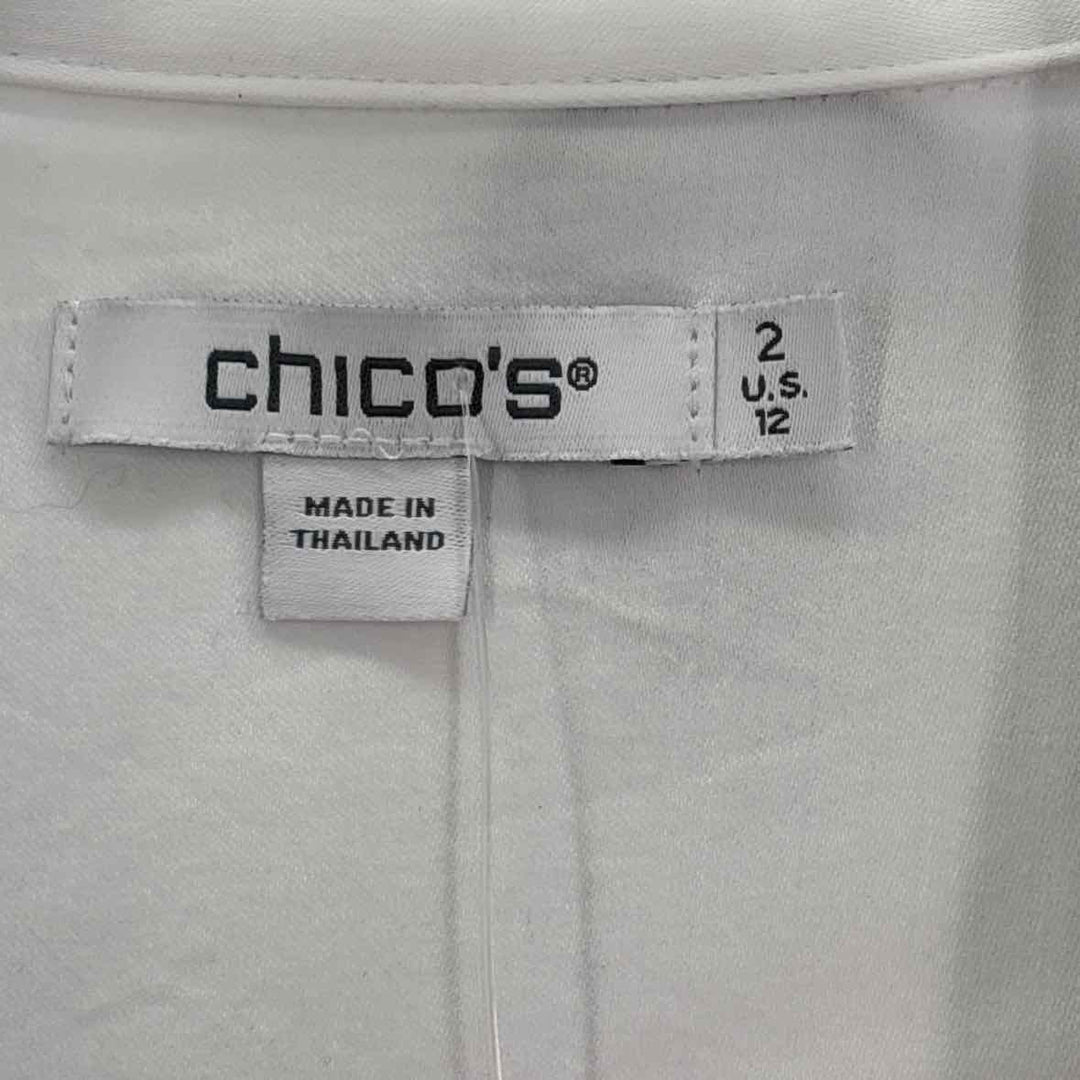Size 12 Chico's White Print Shirt