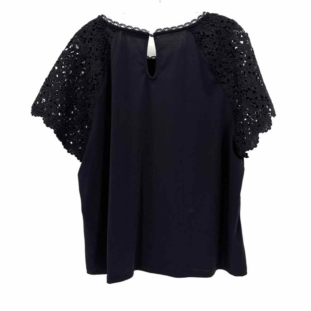 Size XL CABLE & GAUGE Black Lace Shirt