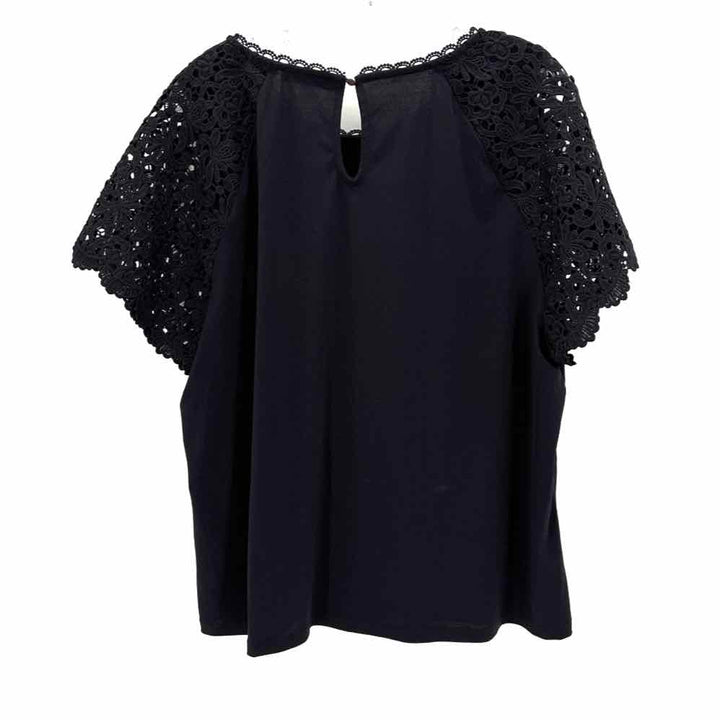 Size XL CABLE & GAUGE Black Lace Shirt