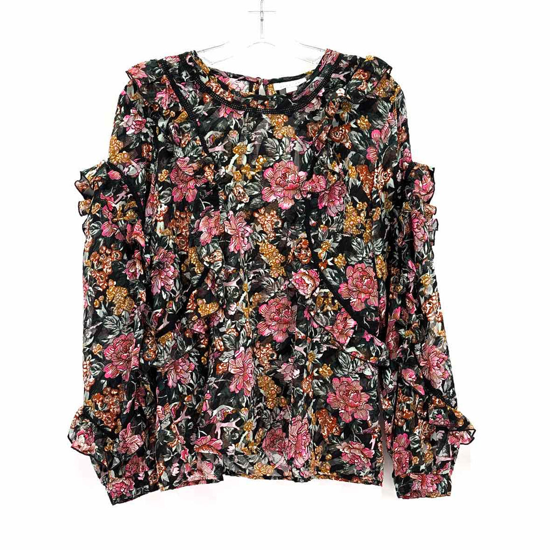 Size 10 TOPSHOP Black Print Shirt