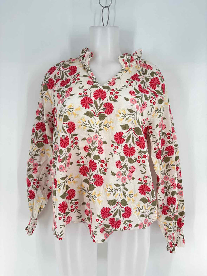 Size L Talbots White Print Shirt