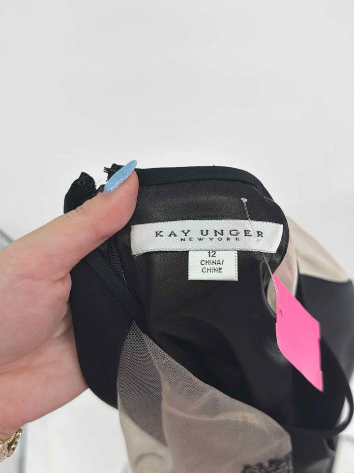 Size 12 KAY UNGER Black Dress