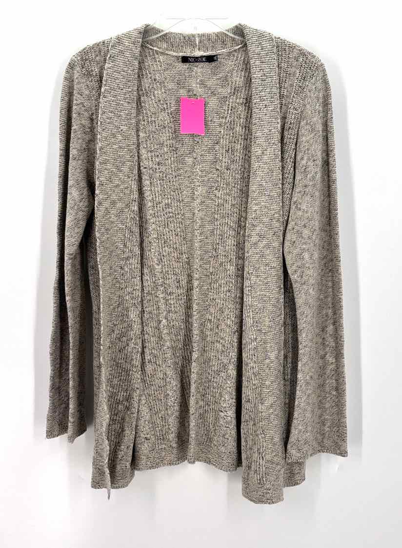 Size M NIC + ZOE Tan Knit Cardigan