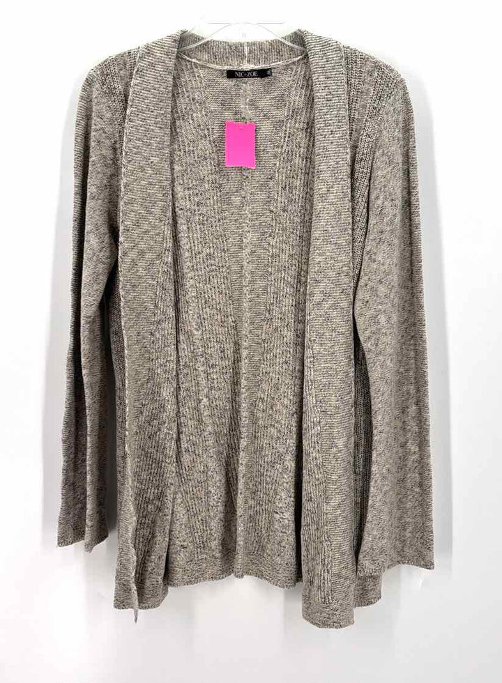 Size M NIC + ZOE Tan Knit Cardigan