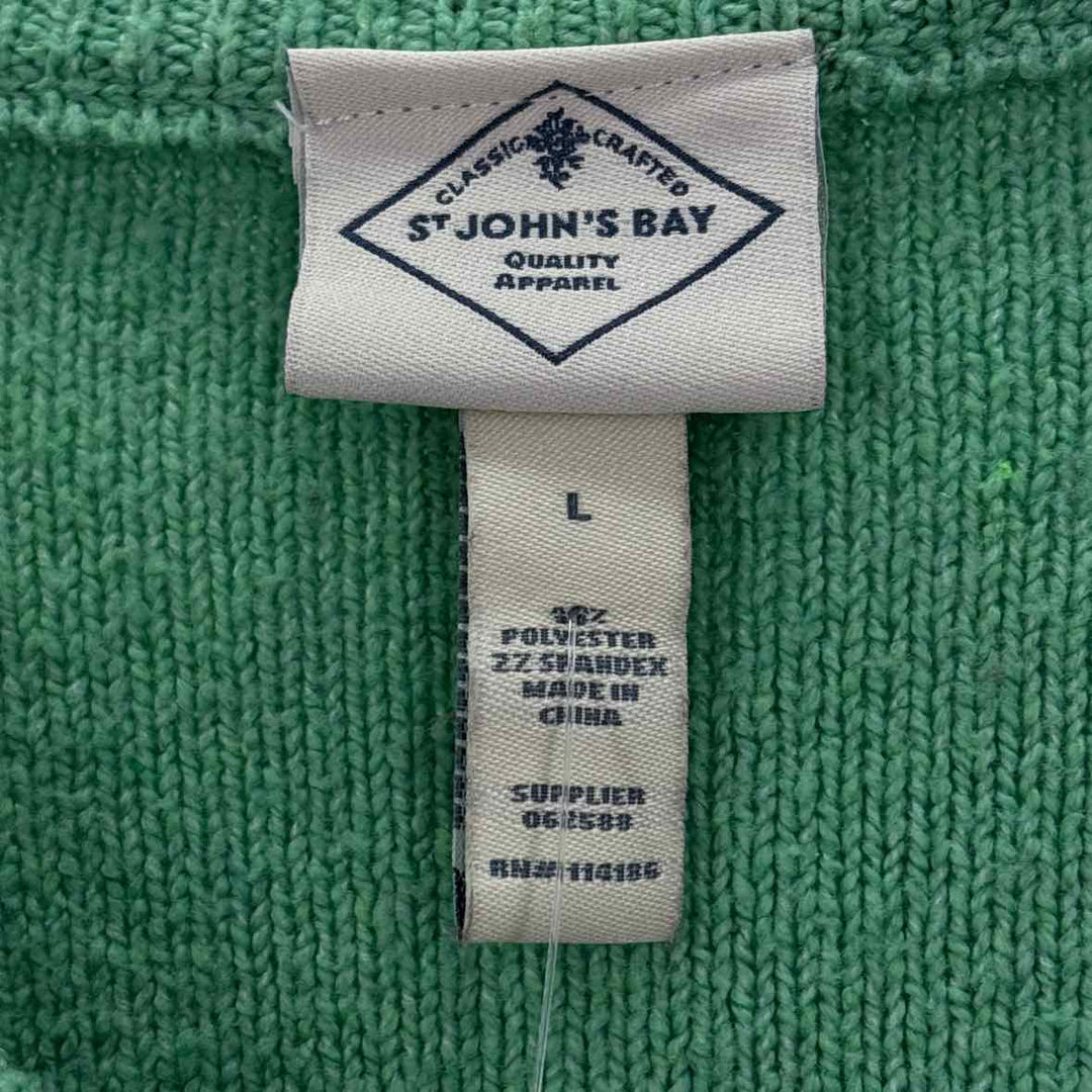 Size L ST JOHNS BAY Green Knit Sweater