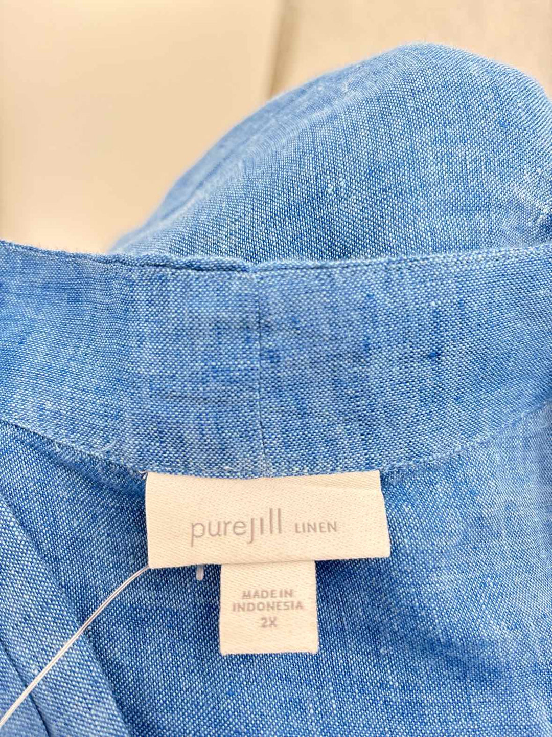 Size 2X J JILL Blue Linen Shirt