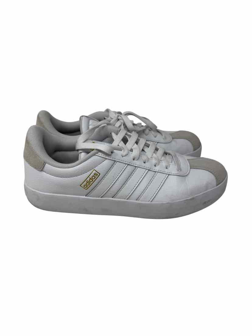Shoe Size 40.5 Adidas White Leather Sneakers