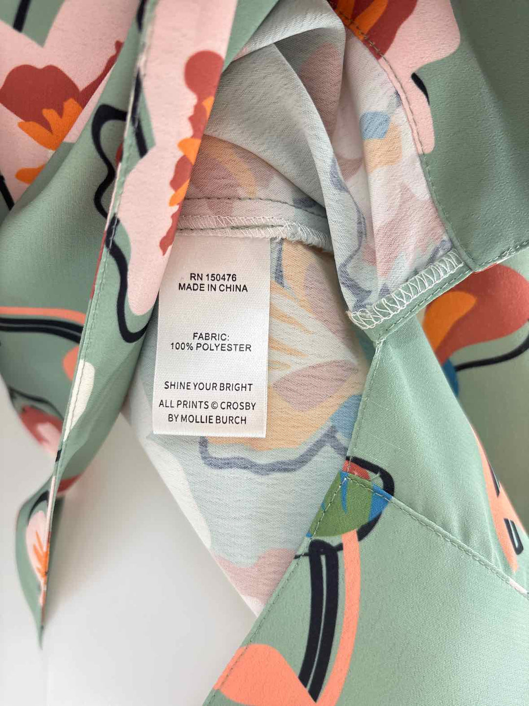 Size M CROSBY Green Print Shirt