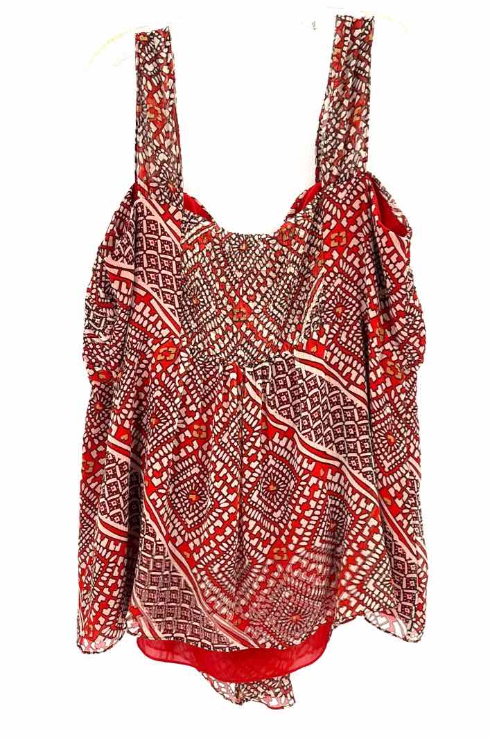 Size 22W Nine West Red Print Shirt