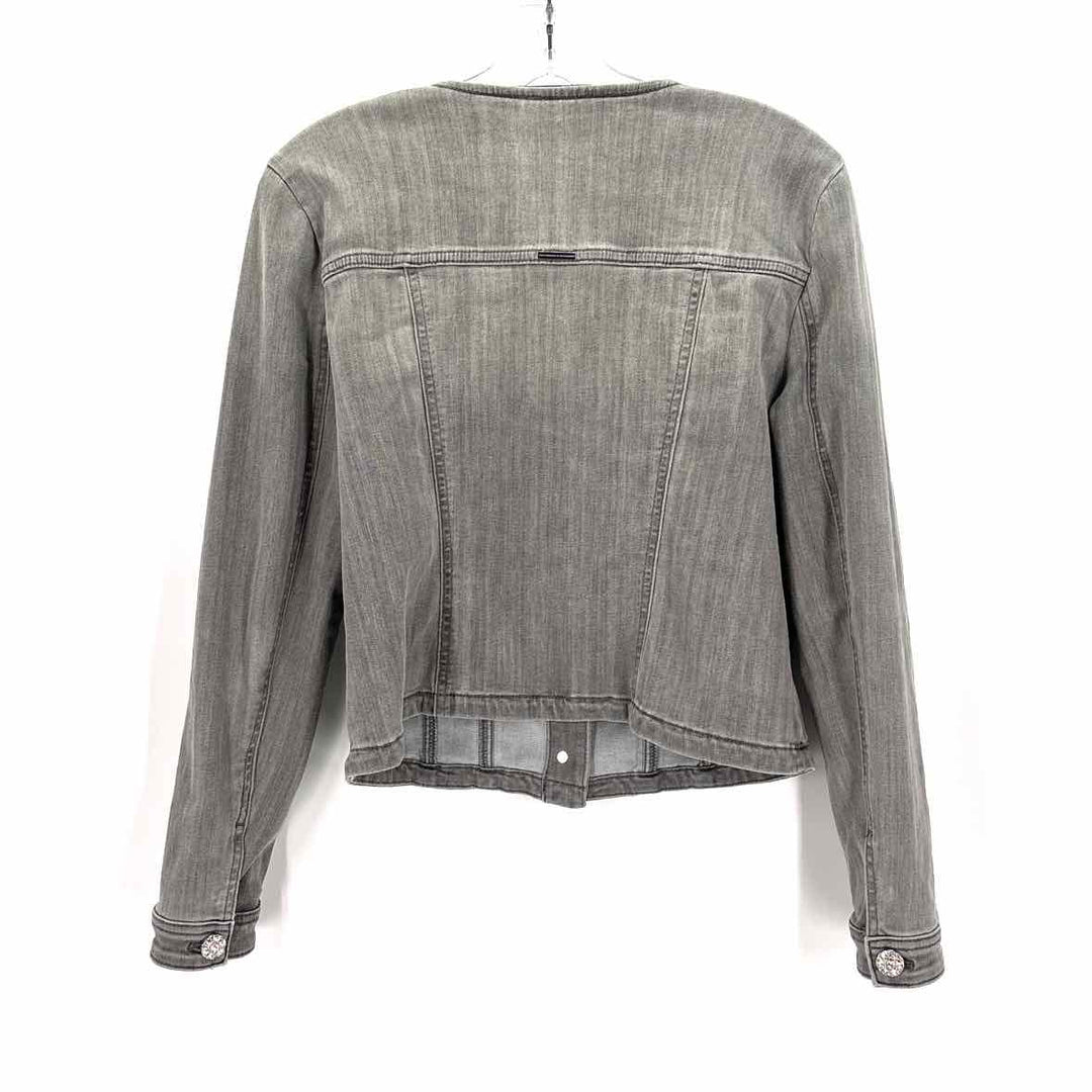 Size M White House Black Market Gray Denim Jacket