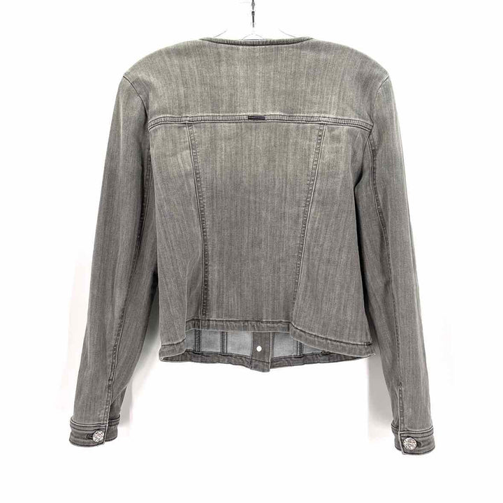 Size M White House Black Market Gray Denim Jacket