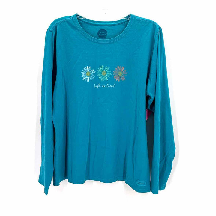 Size XL LIFE IS GOOD Turquoise Shirt