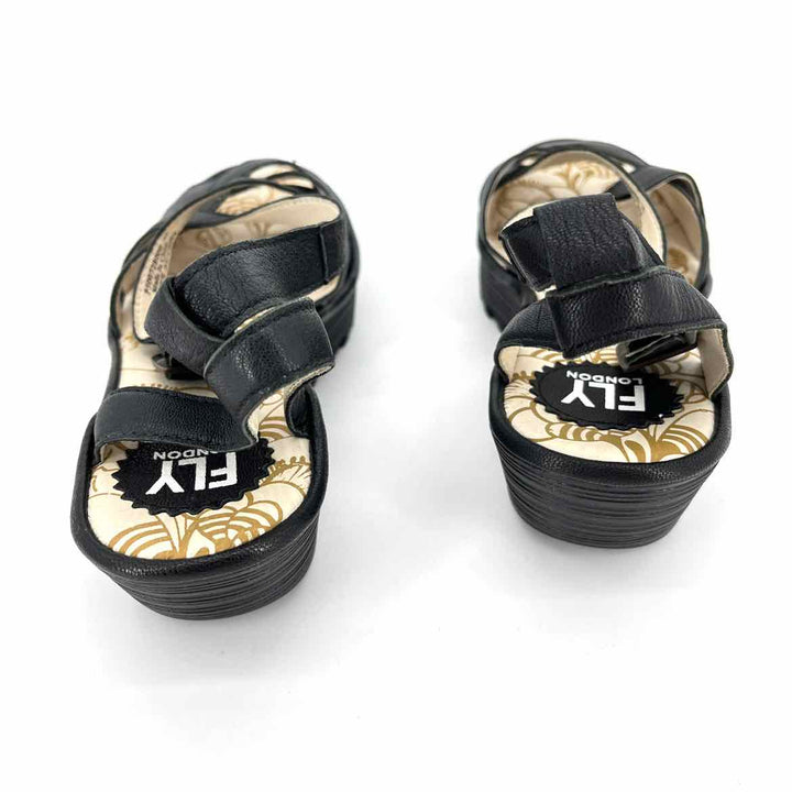 Shoe Size 39.5 FLY LONDON Black Leather Sandals