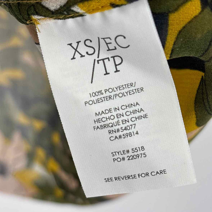 Size XS CABI Yellow Print Shirt