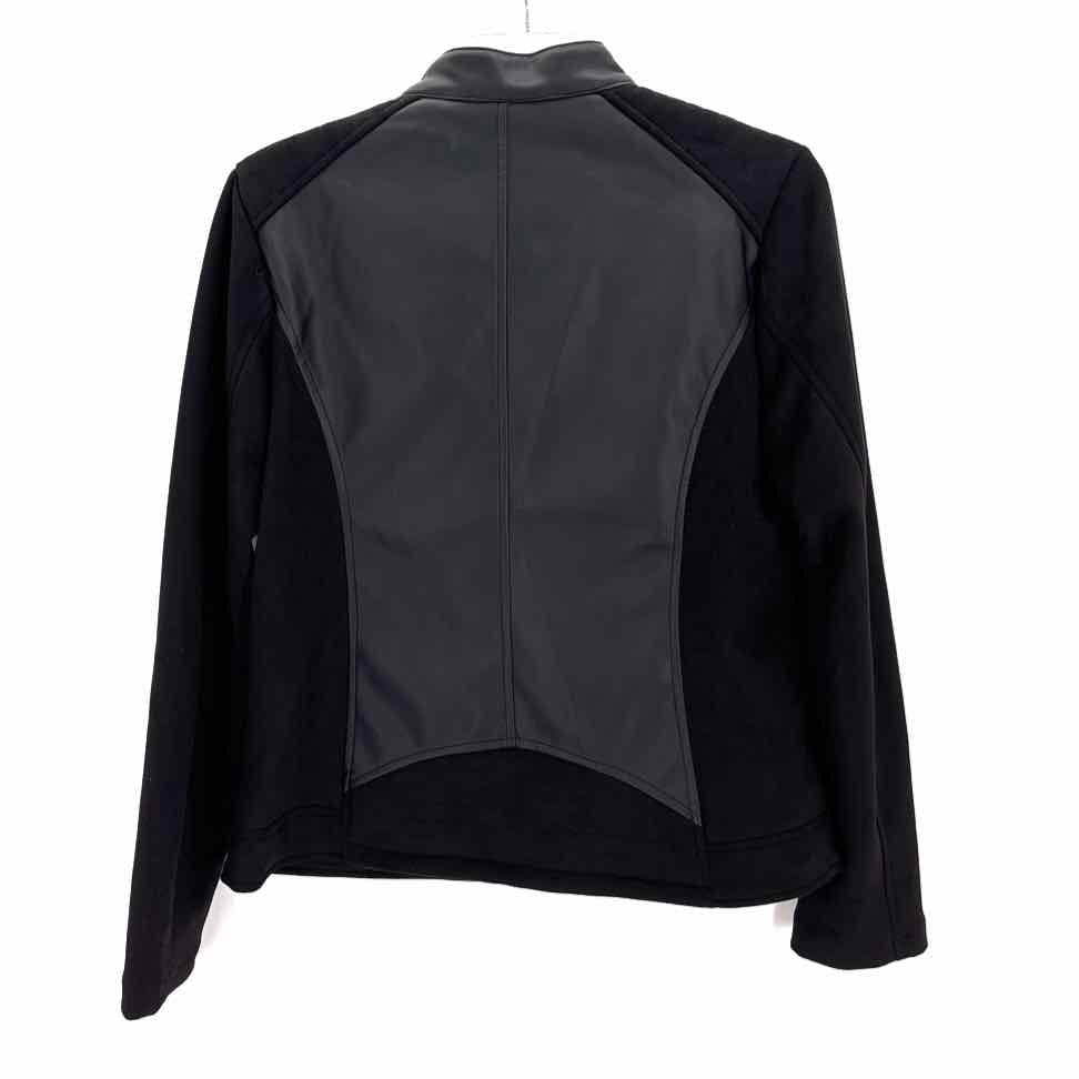 Size M Andrew Marc Black Faux Leather Jacket