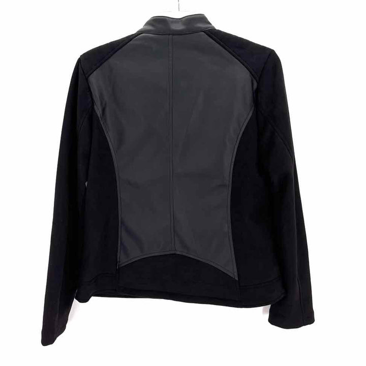 Size M Andrew Marc Black Faux Leather Jacket