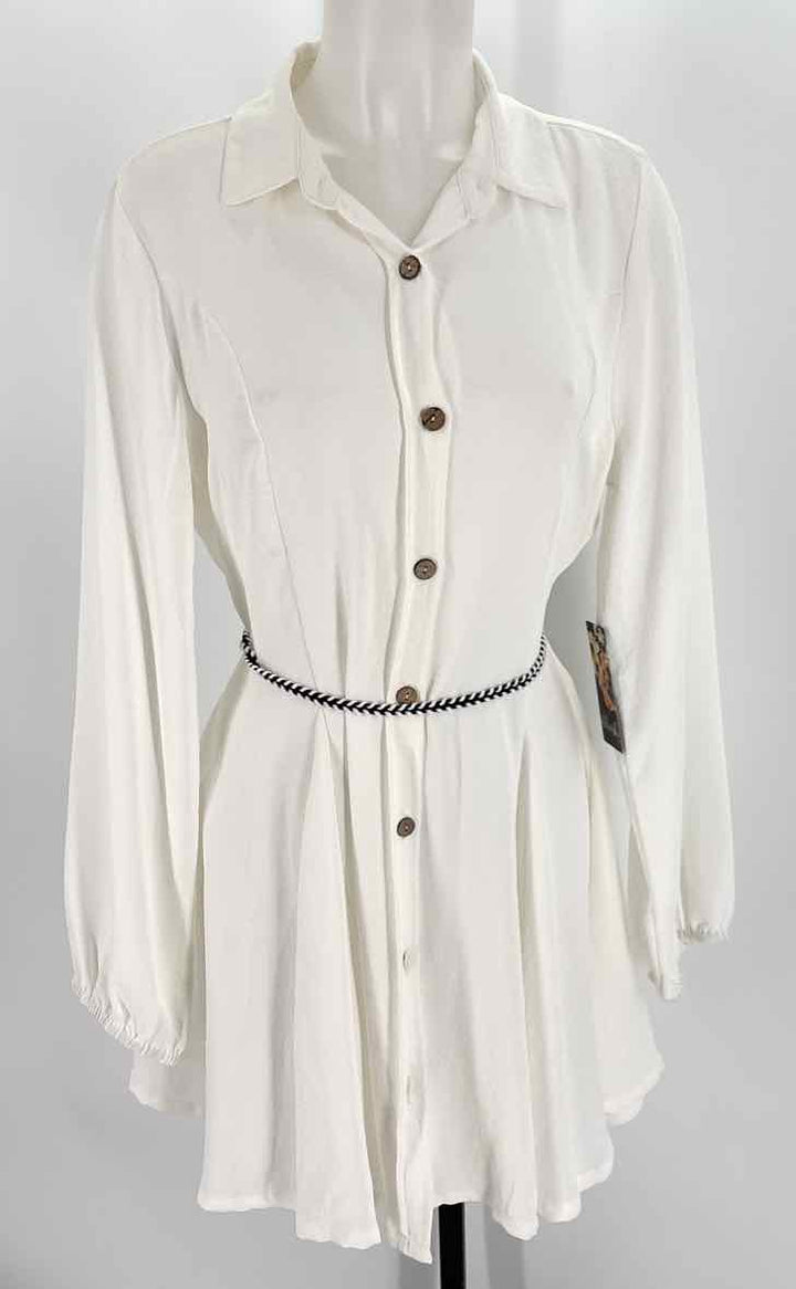 Size L BLUSH White Dress