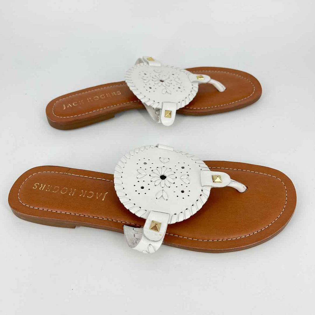 Shoe Size 9 Jack Rogers White Leather Sandals