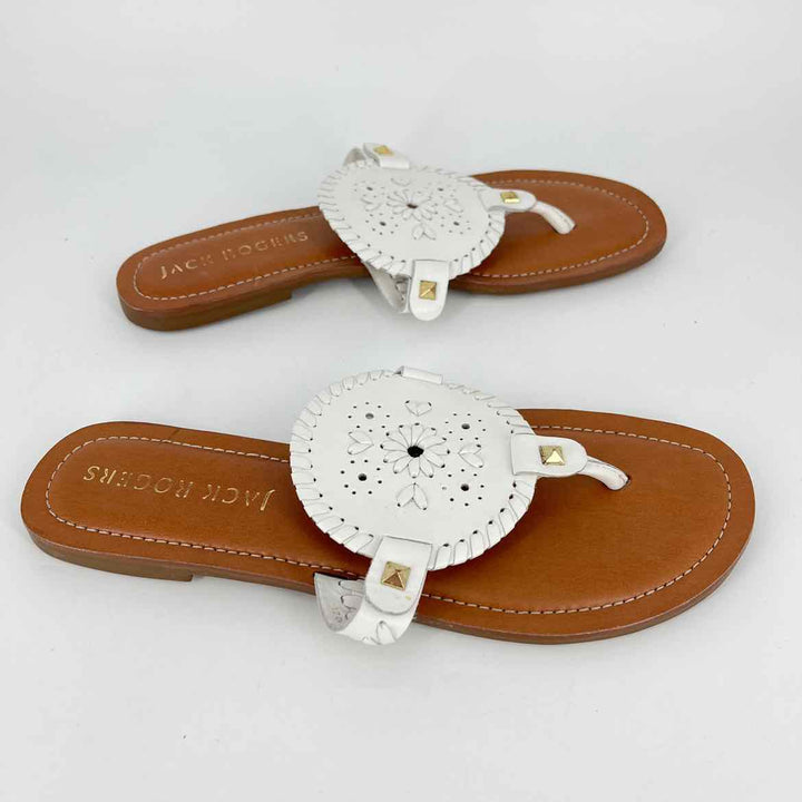 Shoe Size 9 Jack Rogers White Leather Sandals