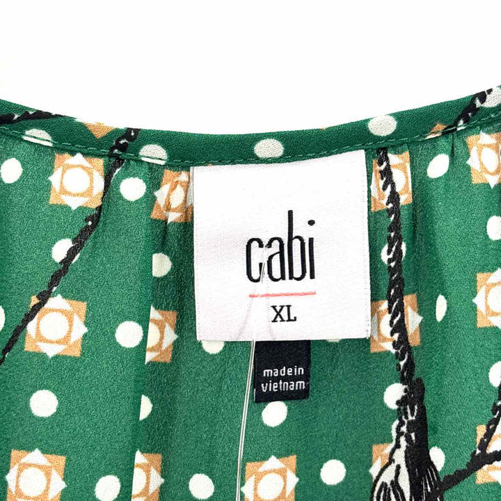 Size XL CABI Green Print Shirt