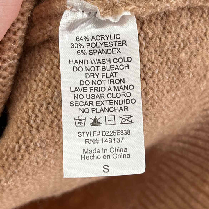Size S HUDSON GREY Camel Knit Sweater