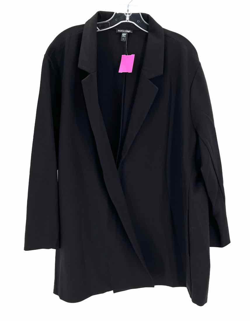 Size 3X Eileen Fisher Black Cotton Blazer