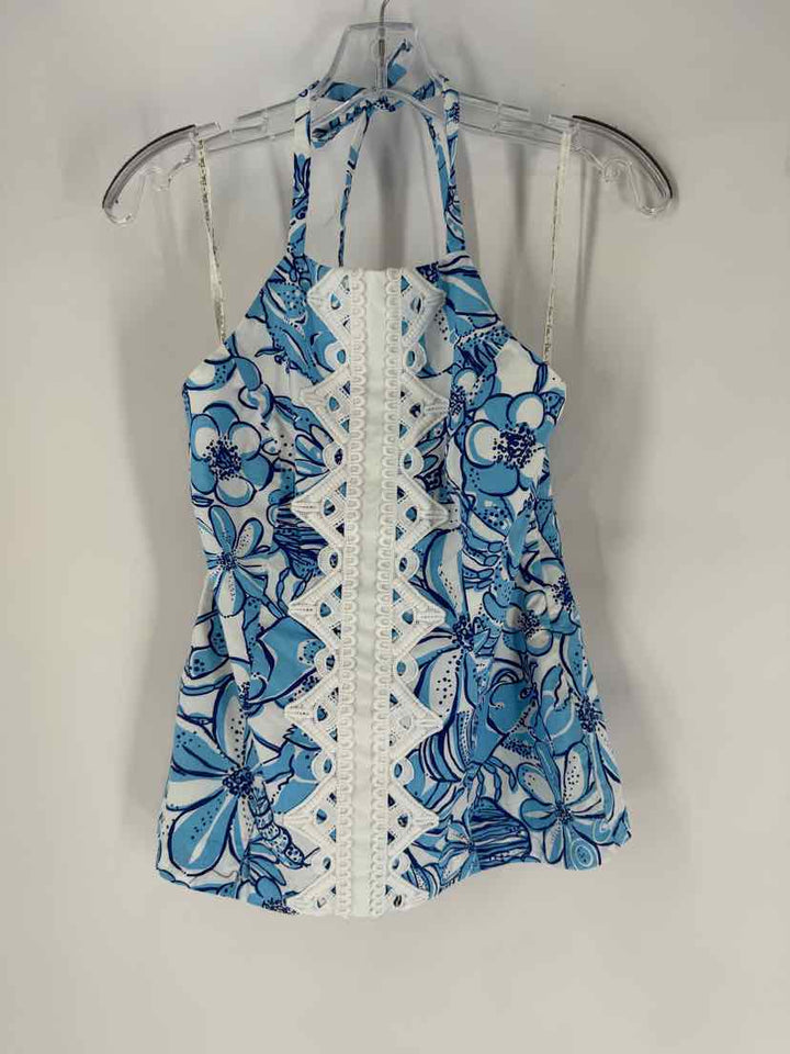 Size 0 Lilly Pulitzer Blue Print Shirt