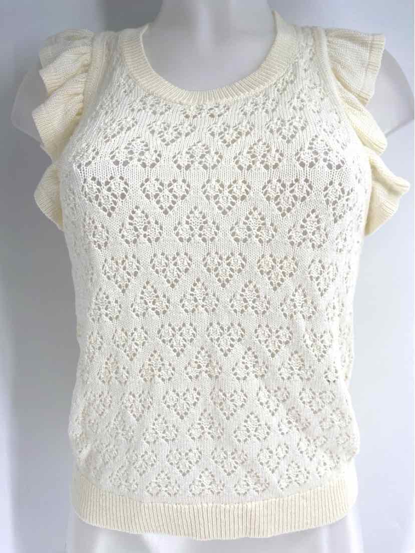 Size S MAEVE Ivory Knit Shirt