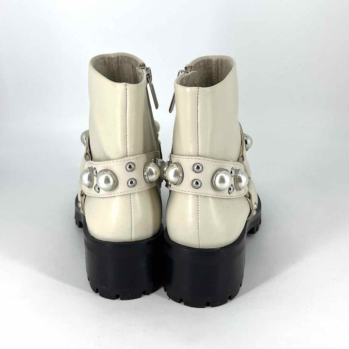 Shoe Size 8.5 KARL LAGERFELD Ivory Faux Leather Flats