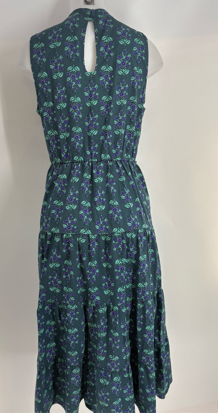 Size 10 J Crew Green Print Dress