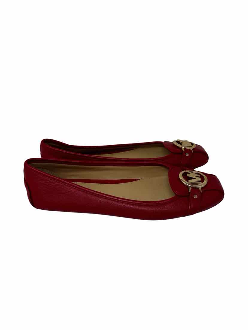 Shoe Size 9.5 Michael Kors Red Leather Flats