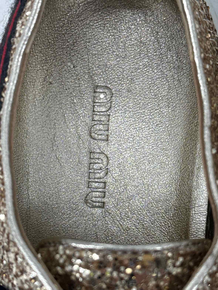 Shoe Size 38 MIU MIU Gold Sneakers
