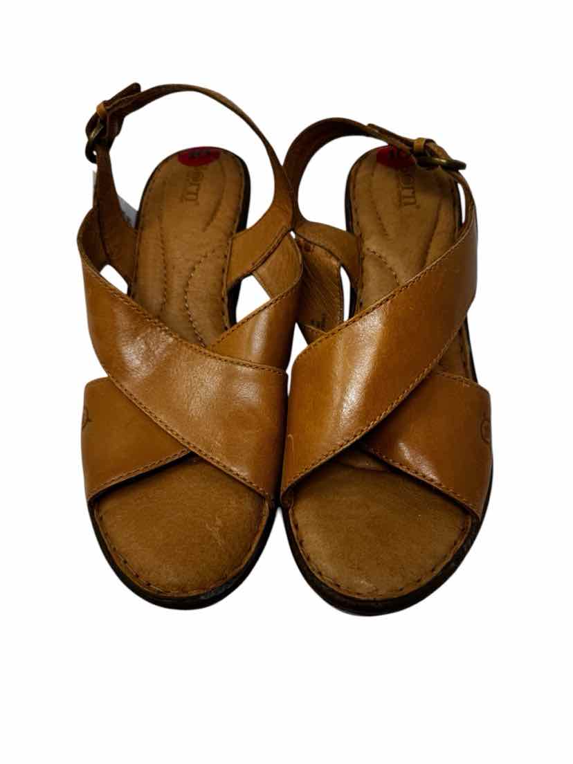 Shoe Size 10 Born Tan Leather Sandals