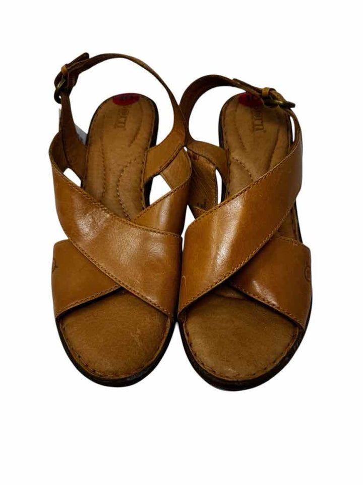 Shoe Size 10 Born Tan Leather Sandals