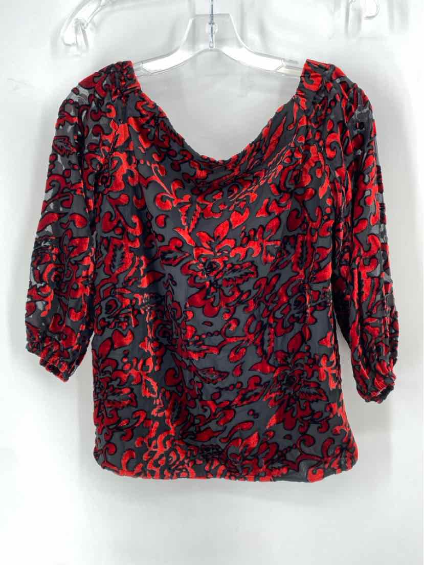 Size S Chico's Red Print Shirt
