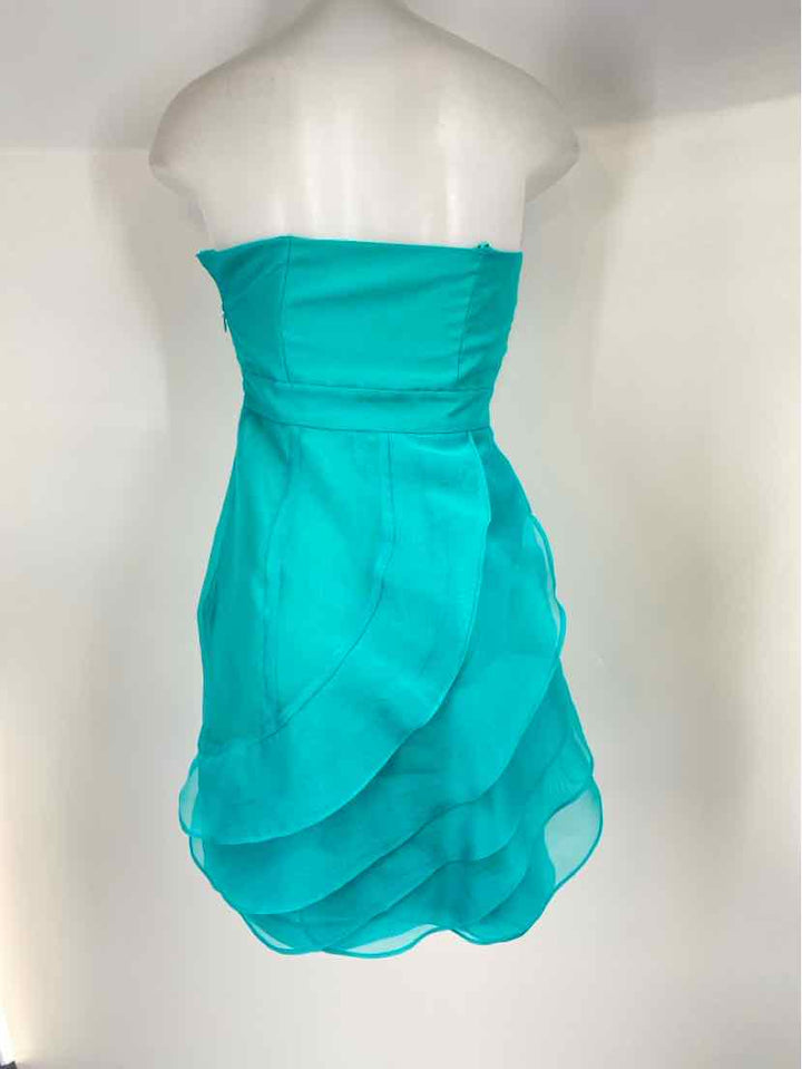 Size 4 MAX & CLEO Teal Dress