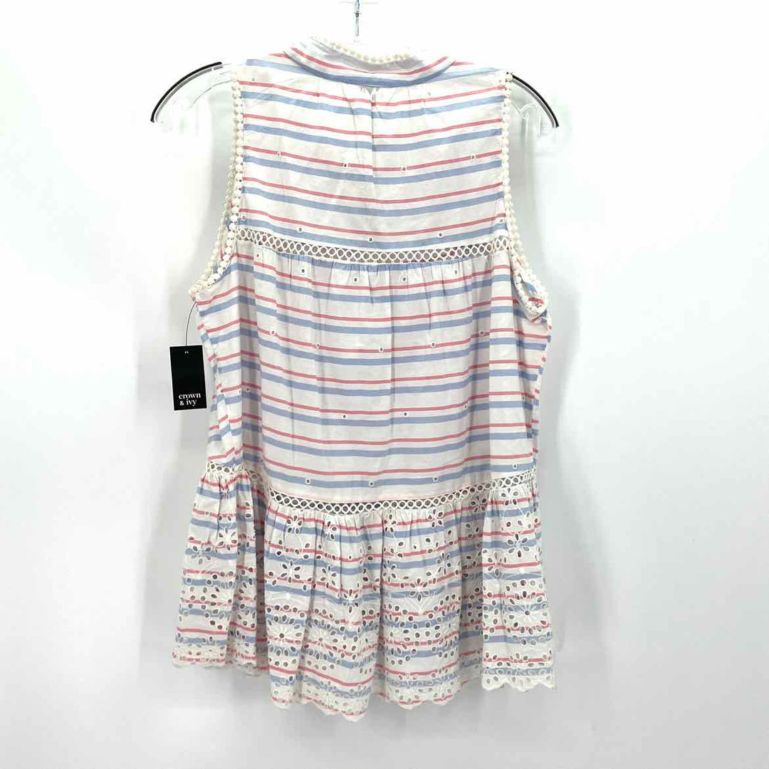 Size M CROWN & IVY White Print Shirt