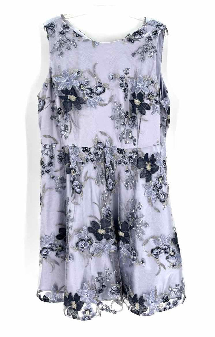 Size 18 TAHARI Light Blue Lace Sequined Dress