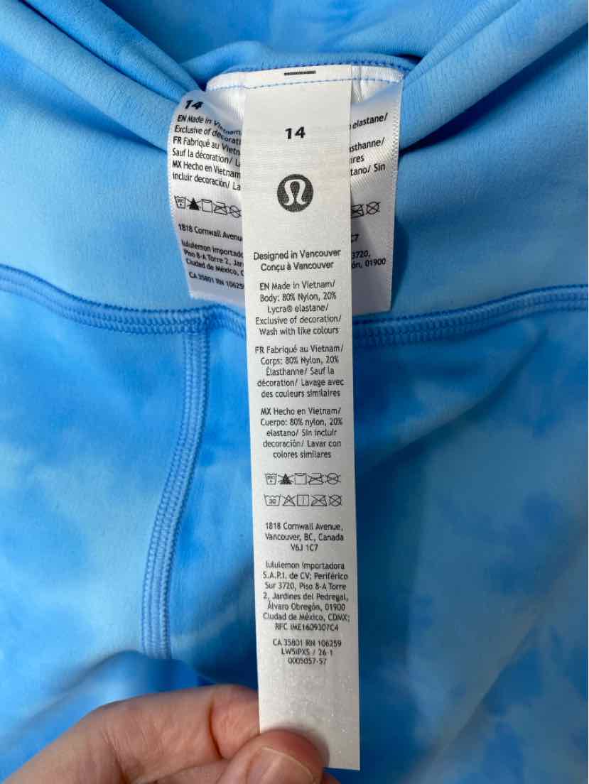 Size 14 Lululemon Blue Print Pants