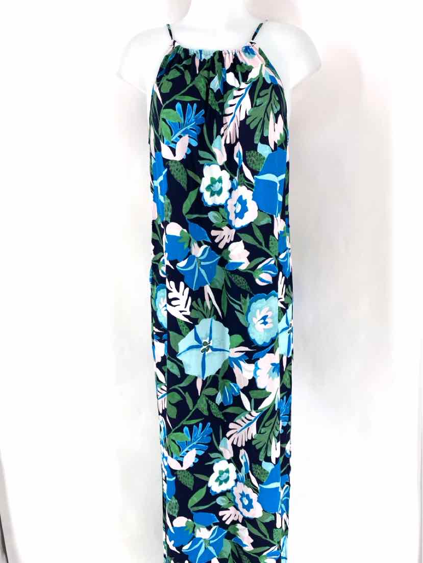 Size M LOFT Blue Print Dress