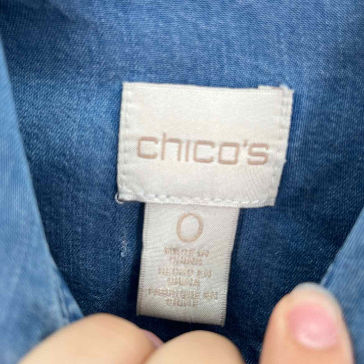 Size S Chico's Blue Chambray Shirt