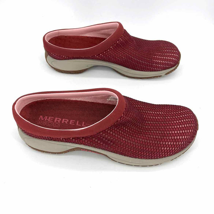 Shoe Size 11 MERRELL Burgundy Mesh Clogs