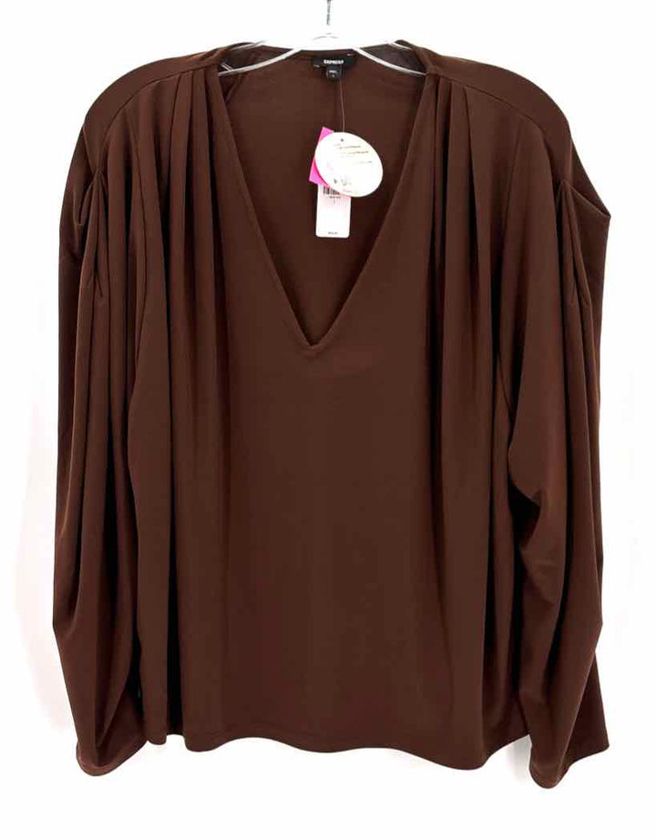 Size L EXPRESS Brown Knit Shirt