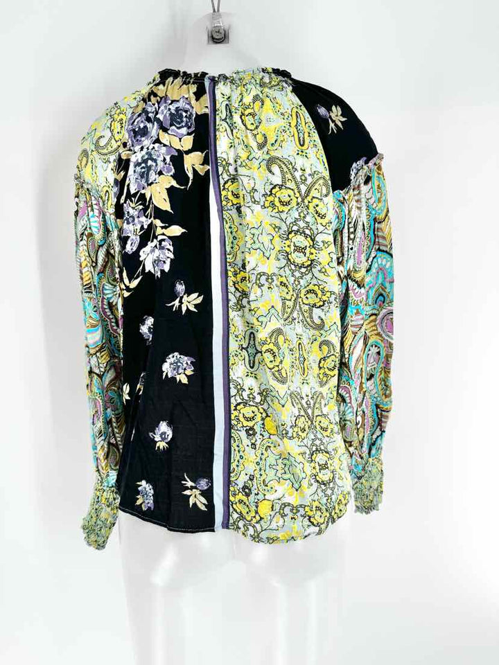 Size S FREE PEOPLE Green Print Shirt