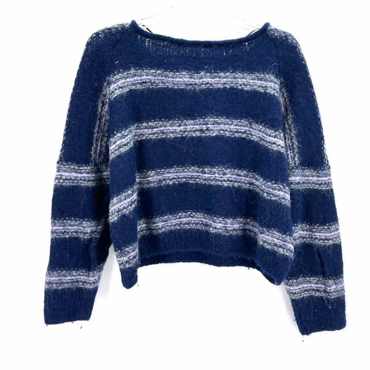 Size S FREE PEOPLE Navy Print Sweater