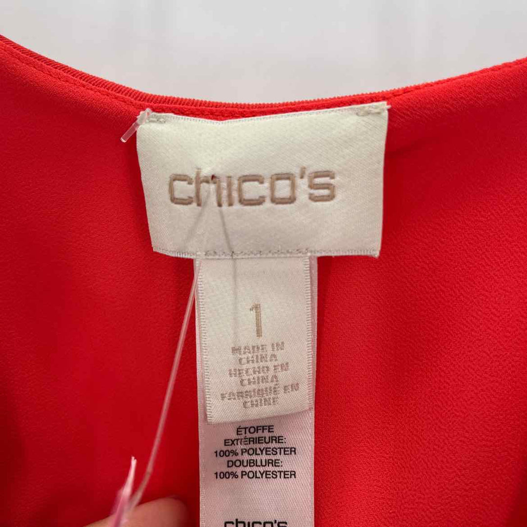 Size M Chico's Red Crepe Jacket