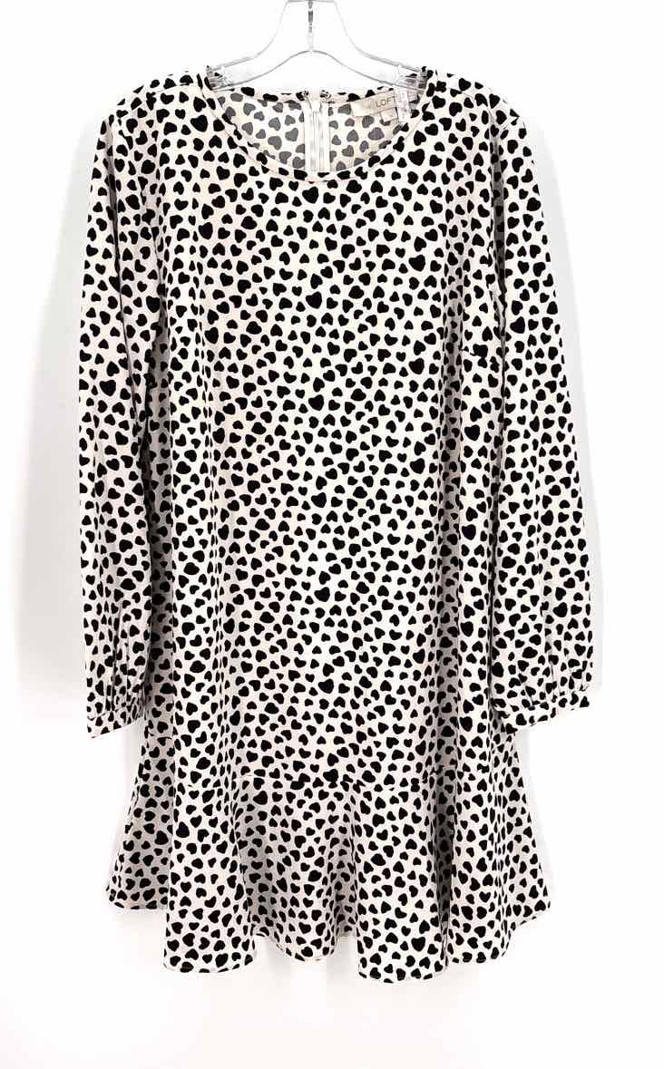 Size L LOFT White Print Dress